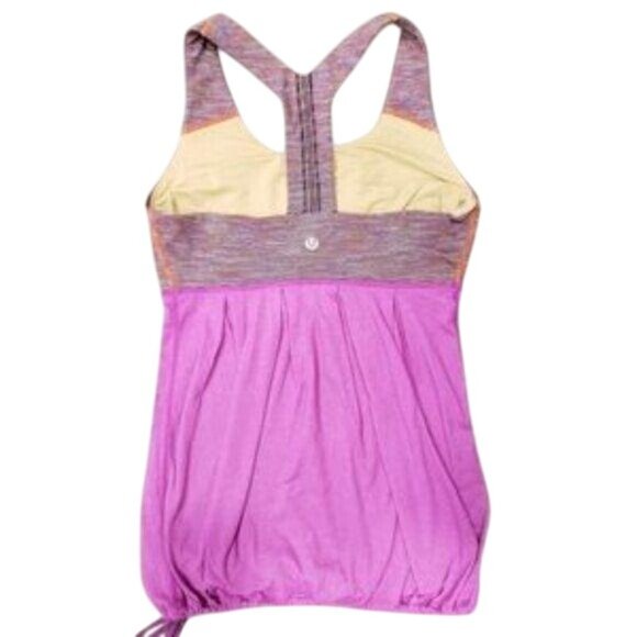 Lululemon Athletica Racerback Tank Top Size 6 Purple & Beige activewear top - Picture 7 of 7